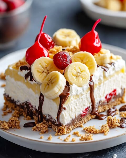 Heavenly No-Bake Banana Split Cheesecake: A Cool, Creamy Twist on a Classic Dessert