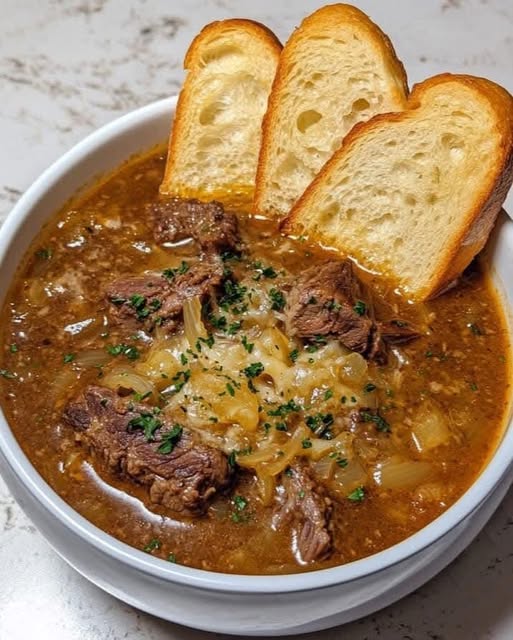 French Onion Beef Short Rib Soup