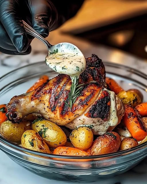 Rosemary Lemon Chicken with Roasted Potatoes & Carrots: A Savory, Zesty Feast