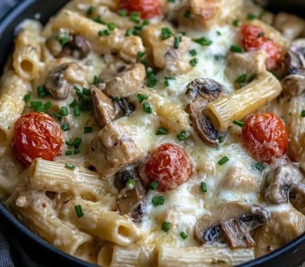 Baked Chicken and Mushroom Pasta: A Comforting, Creamy Delight