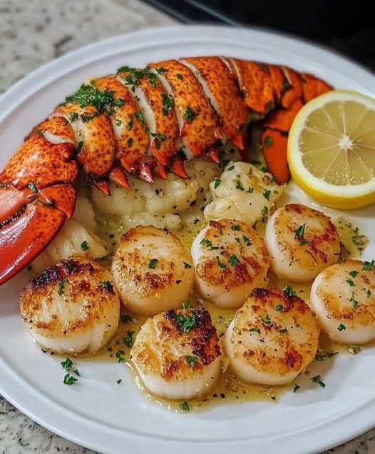 Garlic Butter Lobster and Scallops: A Luxurious Seafood Delight