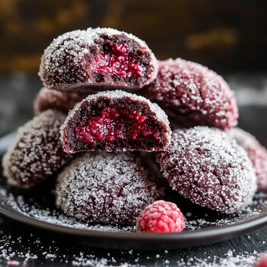 "Raspberry Chocolate Crinkle Cookies – A Delightful Berry Twist"