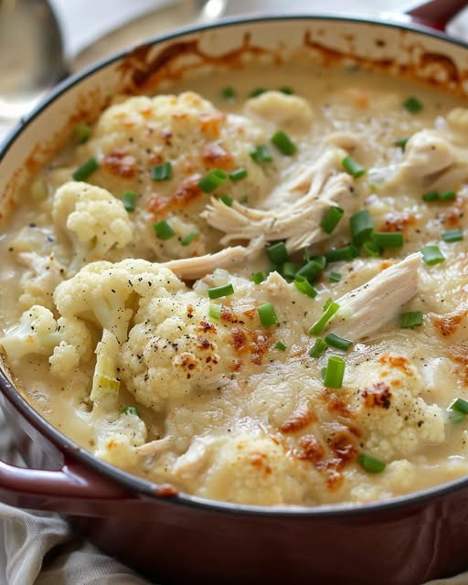 Cheesy Chicken and Cauliflower Soup: A Comforting and Hearty Meal