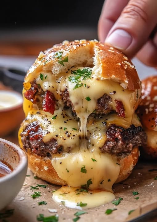 Garlic Parmesan Bacon Cheeseburger Bombs: Bite-Sized Burger Bliss