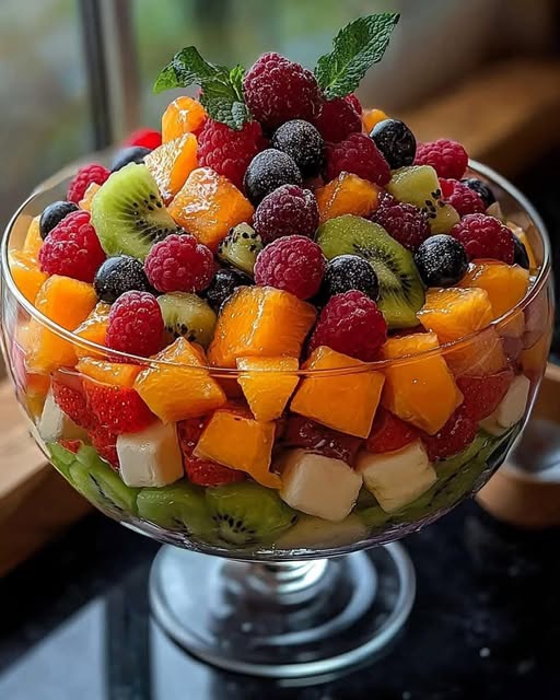 Layered Summer Fruit Salad: A Refreshing, Colorful Medley of Seasonal Fruits