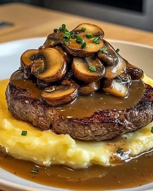 Steak with Mushroom Sauce & Creamy Mashed Potatoes: A Perfect Comfort Meal