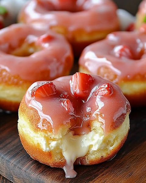 Strawberry Cheesecake Filled Donuts: A Sweet Indulgence