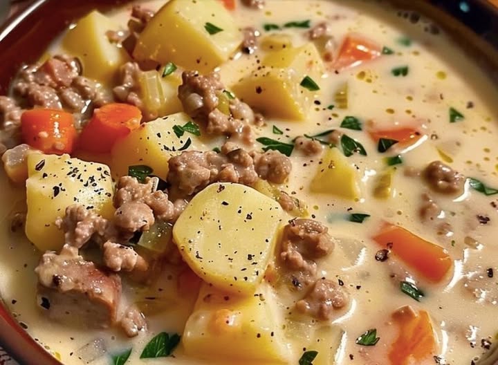 Creamy Potato & Hamburger Soup: A Comforting Classic