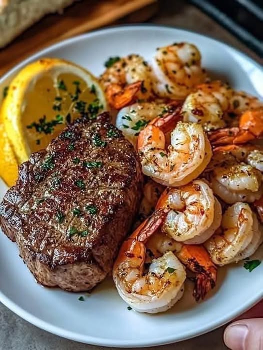 Steak and Garlic Butter Shrimp: A Luxurious Surf & Turf Delight