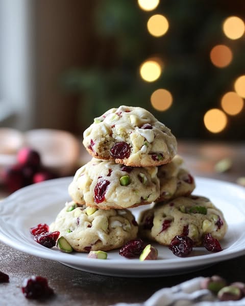 Cranberry Pistachio Cookies with White Chocolate: A Festive and Flavorful Treat