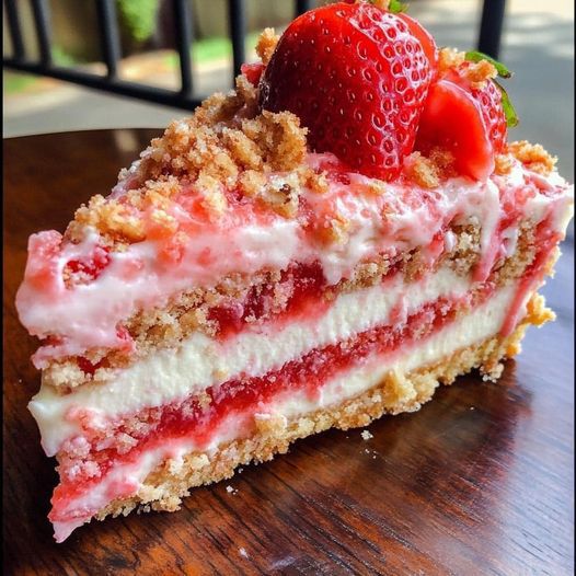 Berrylicious Strawberry Crunch Cheesecake: A Sweet and Tangy Delight