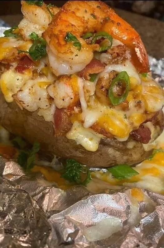 Cajun Shrimp Loaded Baked Potato