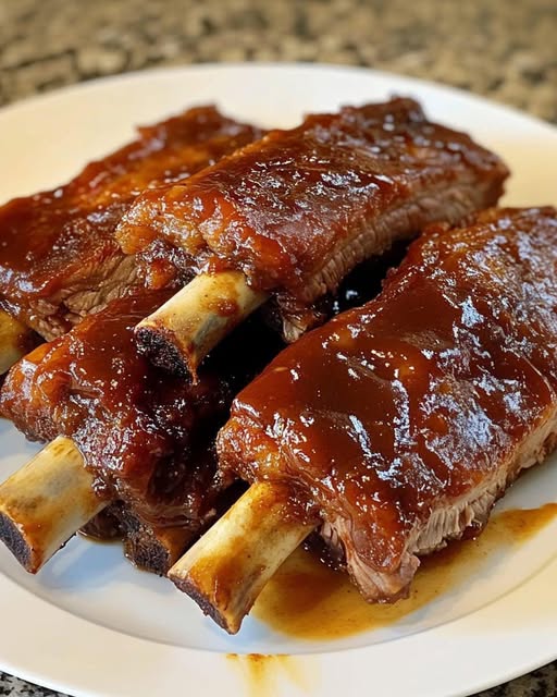 Slow Cooker Barbequed Beef Ribs