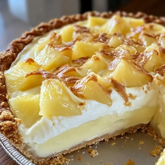 Refreshing Pineapple Cream Cheese Pie