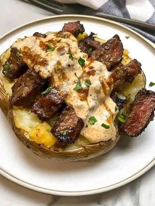 Loaded Baked Potato with Steak Bites: The Ultimate Comfort Meal