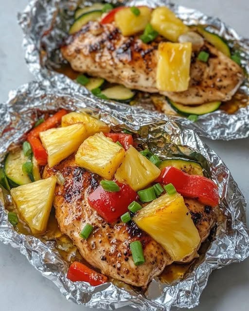 Teriyaki Chicken and Pineapple Foil Packets: A Deliciously Easy Dinner