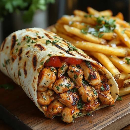 Chicken Wraps with Fries – The Perfect Comfort Meal!