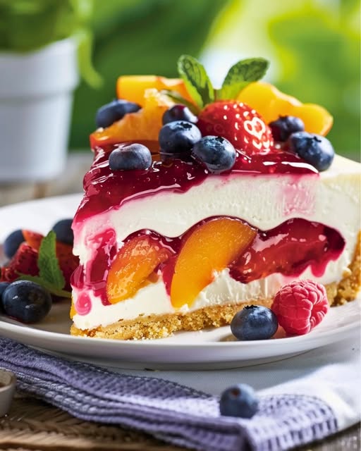 Easy No-Bake Fruit Jelly Cheesecake: A Refreshing and Creamy Dessert