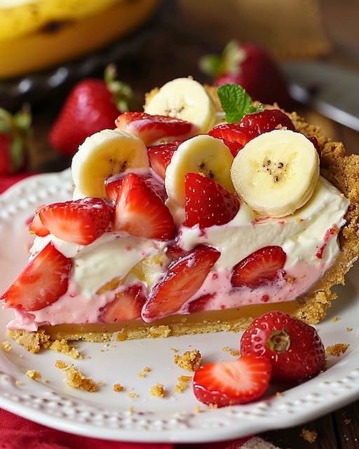 Banana-Strawberry Cheesecake Fantasy: A Fruity Twist on a Classic Favorite!