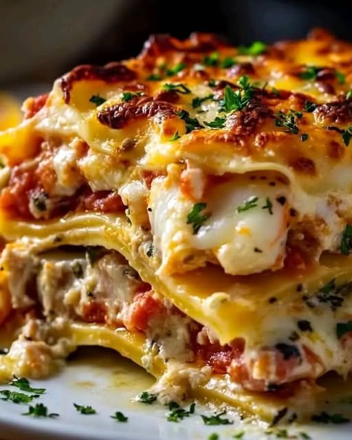 Creamy Chicken Lasagna with White Sauce and Tomatoes: A Comfort Food Delight