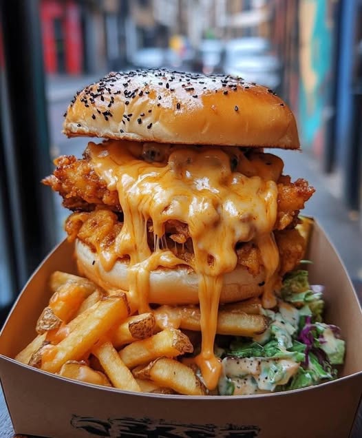 Crispy Chicken Sandwich with Cheddar Cheese