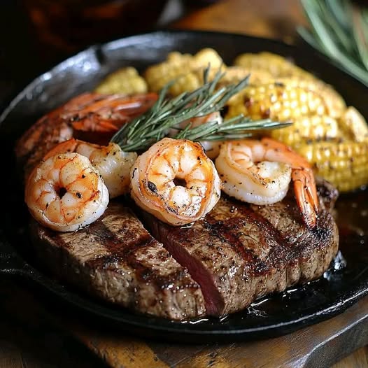 Steak and Shrimp Surf-and-Turf Dinner