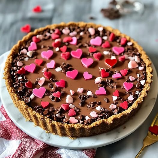 Valentine’s Day Nutella Cookie Pie