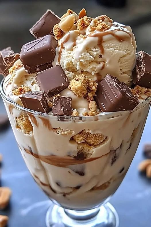 Snickers & Reese's Cookie Dough Ice Cream Extravaganza