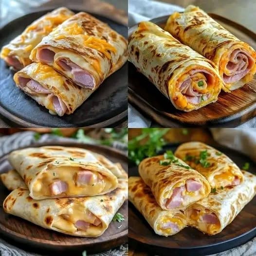 Easy Air Fryer Hot Ham and Cheese Wraps