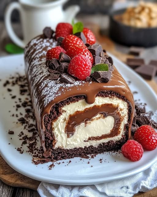 Choco Swiss Roll Delight: A Decadent, Chocolatey Dessert Wrapped in Soft Sponge