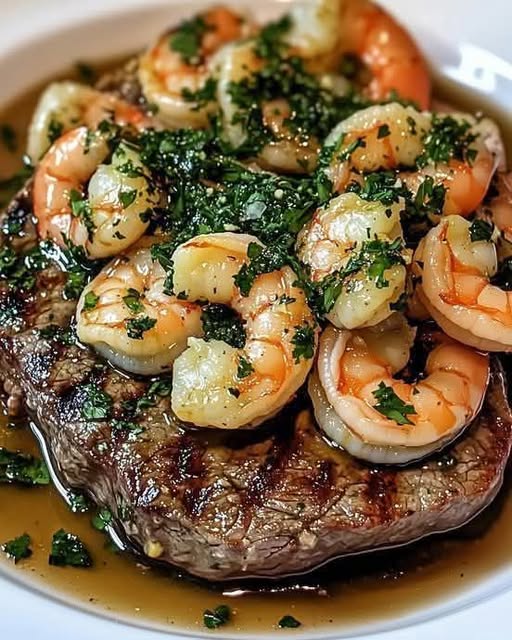 Steak and Shrimp with Chimichurri Sauce: A Flavorful Surf and Turf Delight