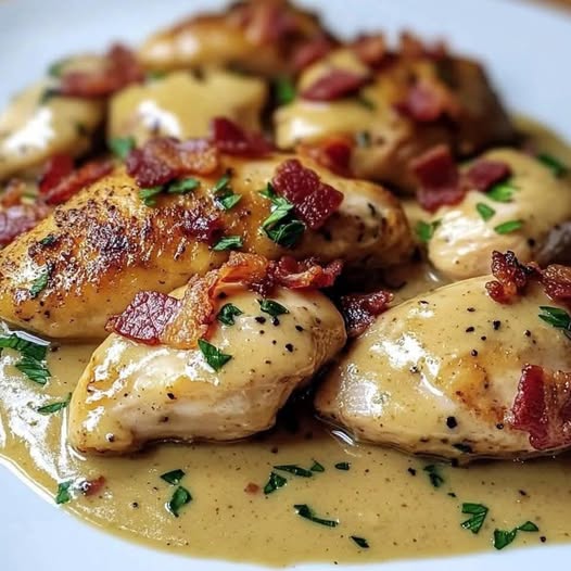 Creamy Mustard Chicken with Bacon Delight