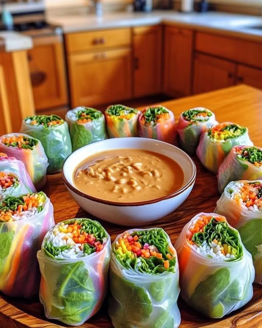 Hearty Veggie Rolls with Peanut Sauce: A Fresh and Flavorful Bite!