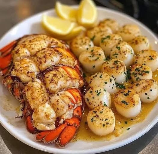 Garlic Butter Lobster and Scallops – A Luxurious Seafood Feast!