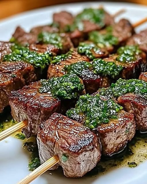 Grilled Beef Skewers with Chimichurri Sauce: A Summer Classic