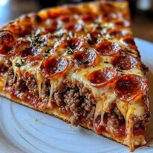 Homemade Pepperoni & Beef Pizza