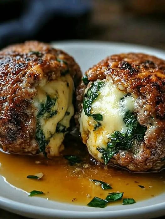 Spinach Garlic Meatballs Stuffed with Mozzarella: A Cheesy and Flavorful Twist