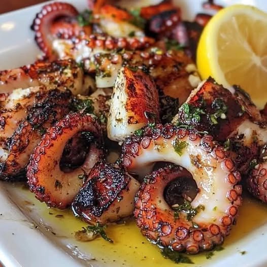 Grilled Octopus with Olive Oil and Herb