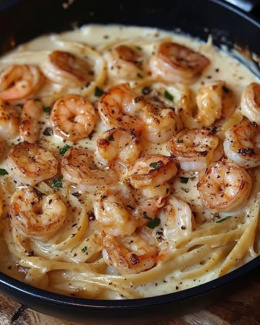 Shrimp Pasta with Creamy Mozzarella Sauce: A Luxurious, Cheesy Delight