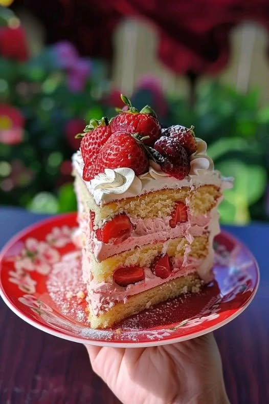 Delicious Homemade Strawberry Cake