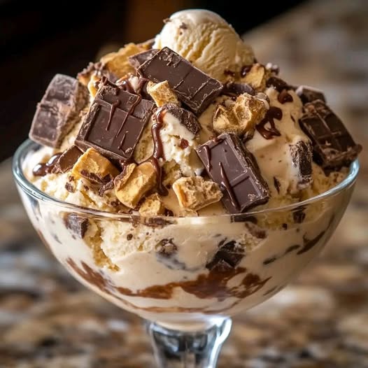 Snickers & Reese's Cookie Dough Ice Cream Extravaganza