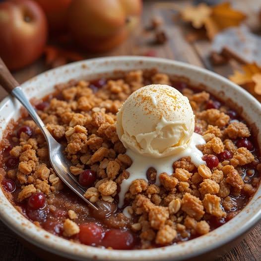 Apple Cranberry Crisp with a Crunchy Oat Topping – Sweet, Tart & Perfectly Cozy!