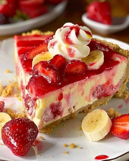 Banana-Strawberry Cheesecake Fantasy: A Fruity, Creamy Delight