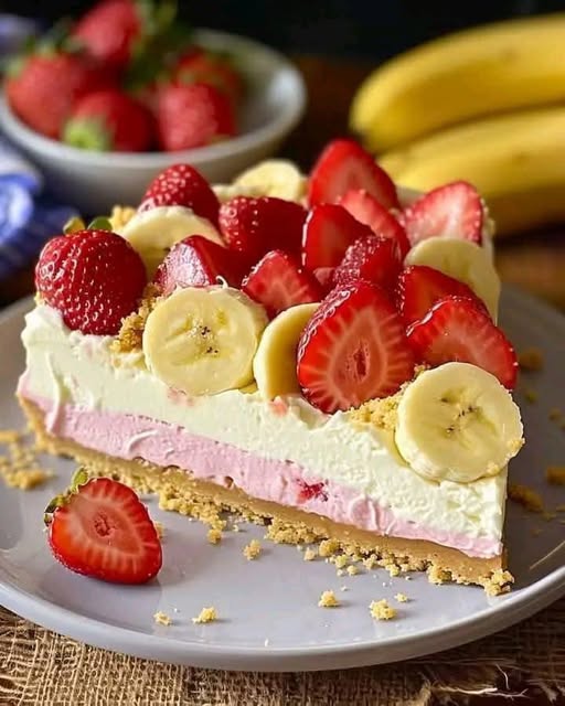 Banana-Strawberry Cheesecake Fantasy: A Creamy, Fruity Delight