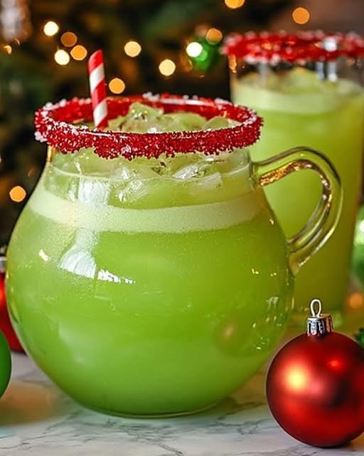 Grinch Holiday Punch: A Festive, Fizzy Treat!