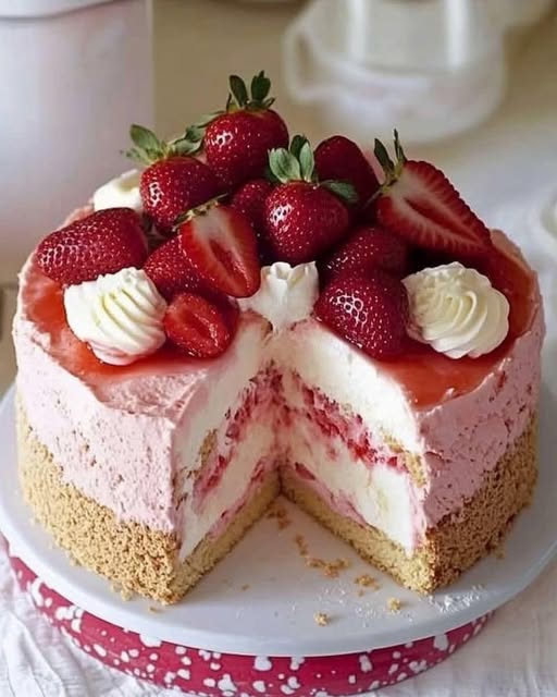 Strawberry Mousse Cake Recipe