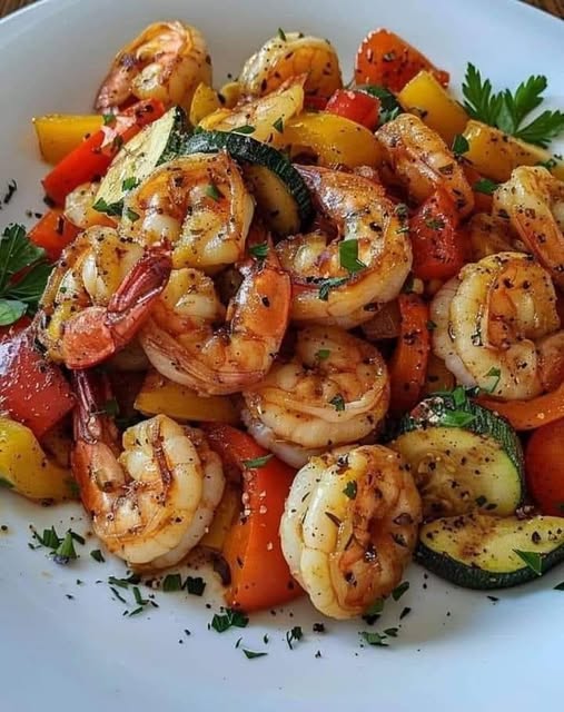 Lemon Herb Shrimp and Veggie Skillet: A Fresh and Flavorful One-Pan Meal