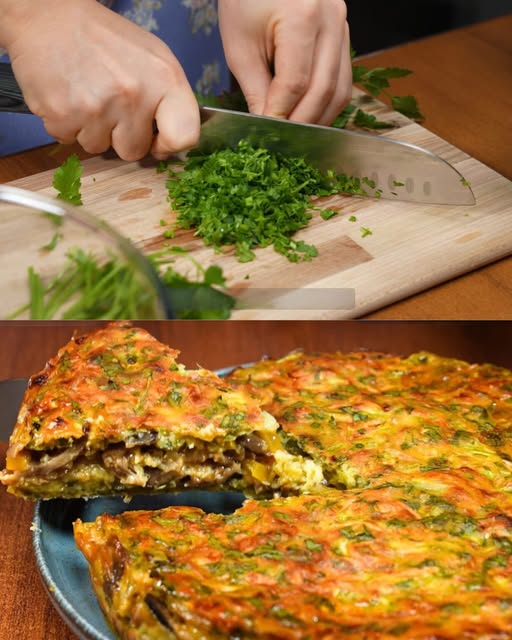 Baked Zucchini Pie with Mushroom and Cheese Filling – A Savory Comfort Dish