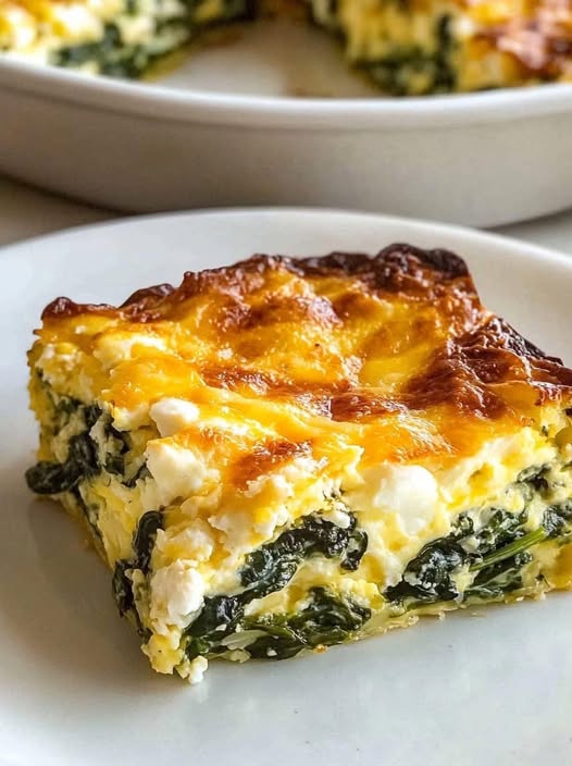 Hearty Spinach and Cheese Breakfast Casserole – A Nourishing Morning Delight