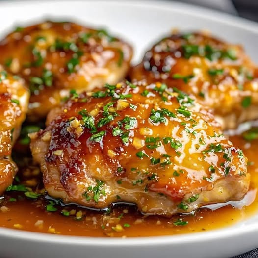 Honey Garlic Glazed Chicken Thighs